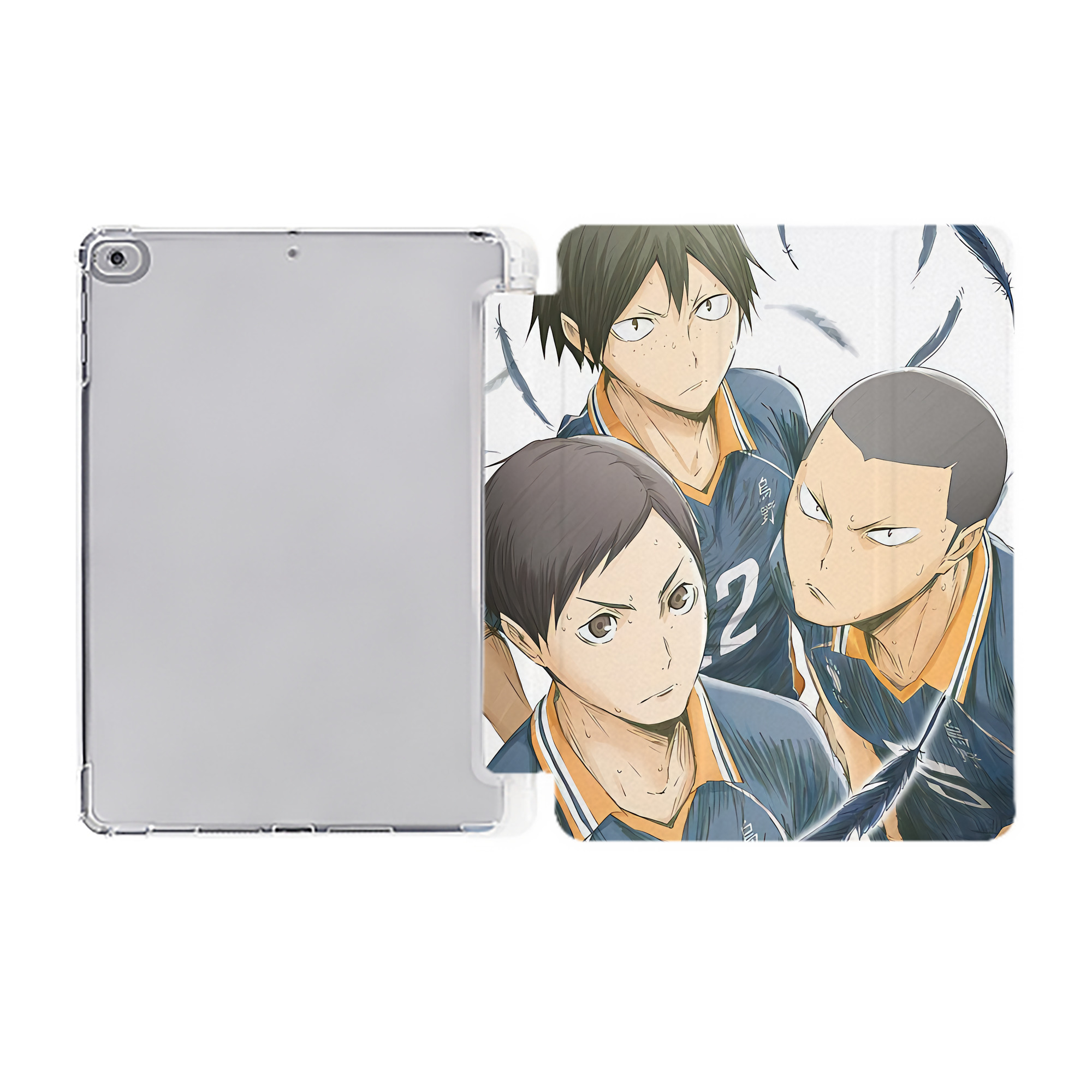 （画像用） ハイキュー!! Haikyu!! IPad ケース ペン収納付き 三つ折りスタンド PUレザー×シリコン 対応機種9.5/10.5/10.9インチ